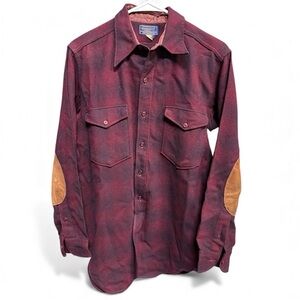 Pendleton Vintage 50s Field Shirt Button Down Maroon 100% Wool Size Large #P05